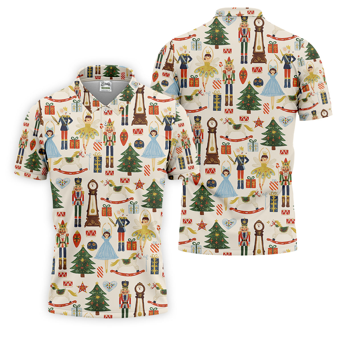 Vintage Nutcracker Christmas Golf Shirt, Men's Golf Polo Shirte Golf Outfit, Golf Gift For Men
