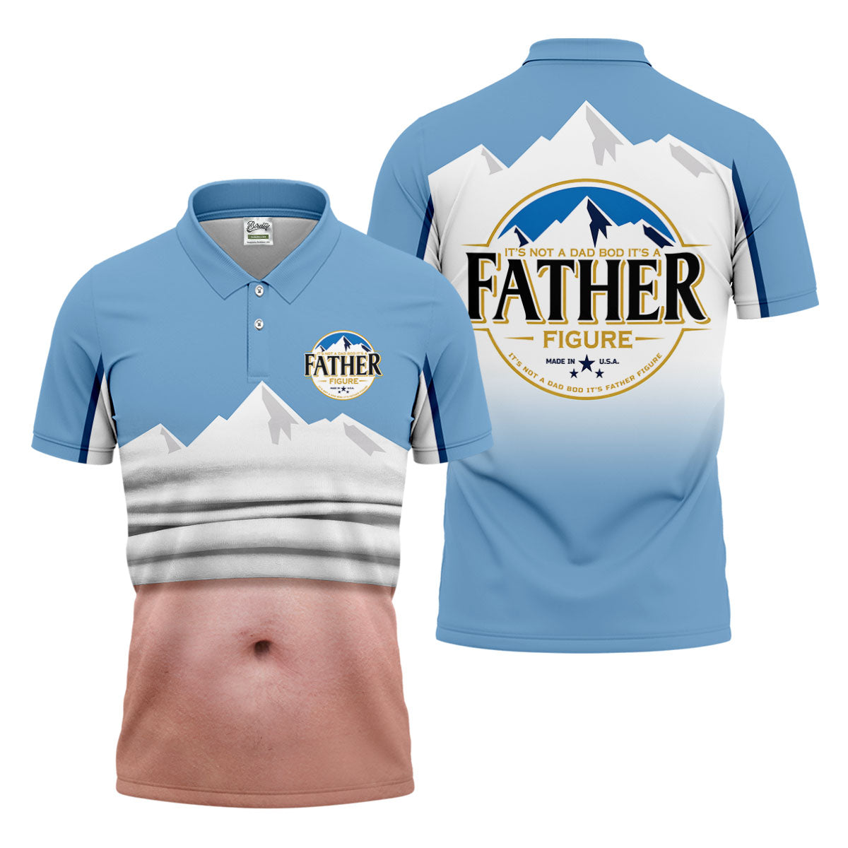 It's Not A Dad Bod It's A Father Figure Men's Funny Golf Polo Shirther's Day Golf Shirt, Golf Gift For Dad