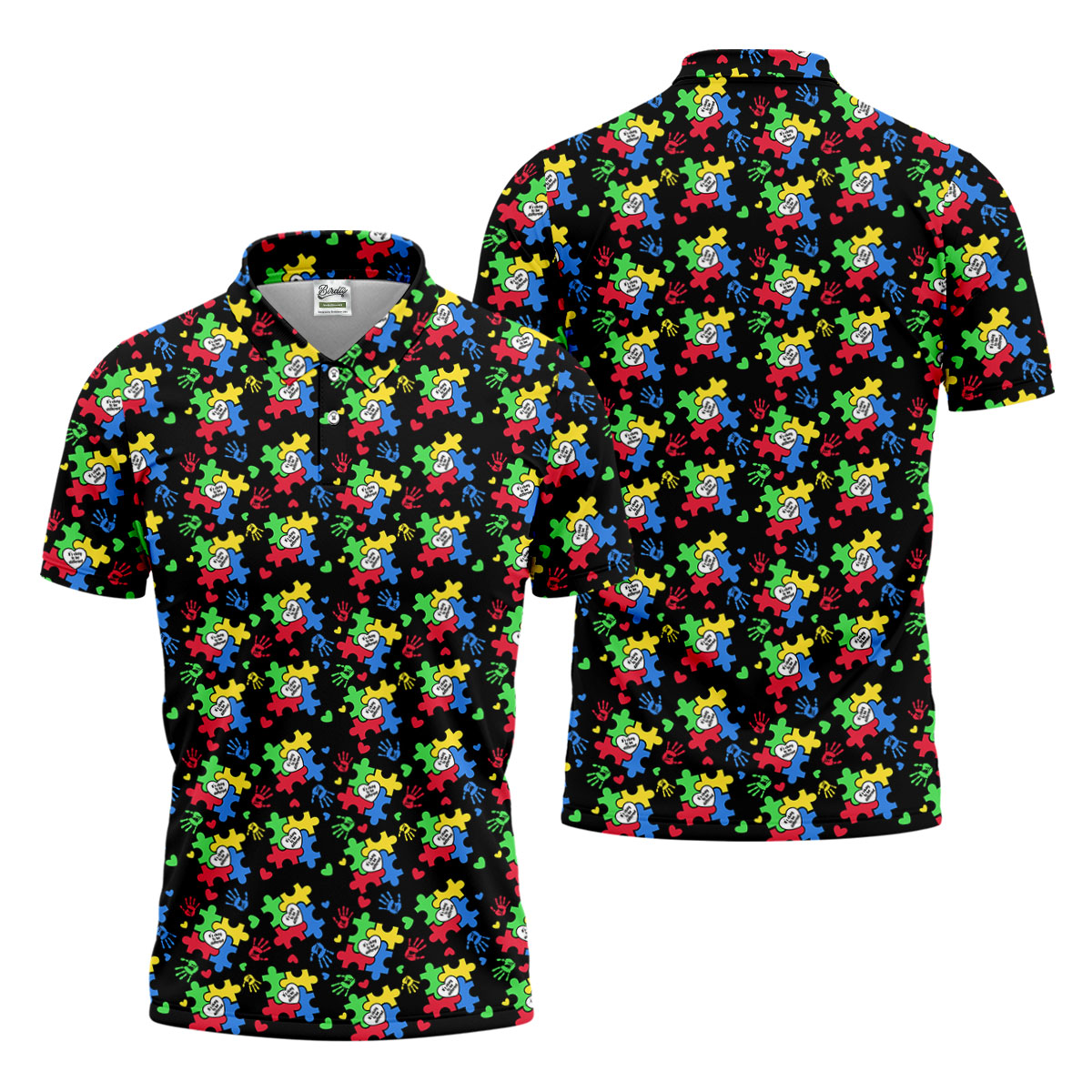 It's Okay To Be Different Autism Puzzle Golf Tops For Men, Autism Awareness Colors Golf Shirts For Men