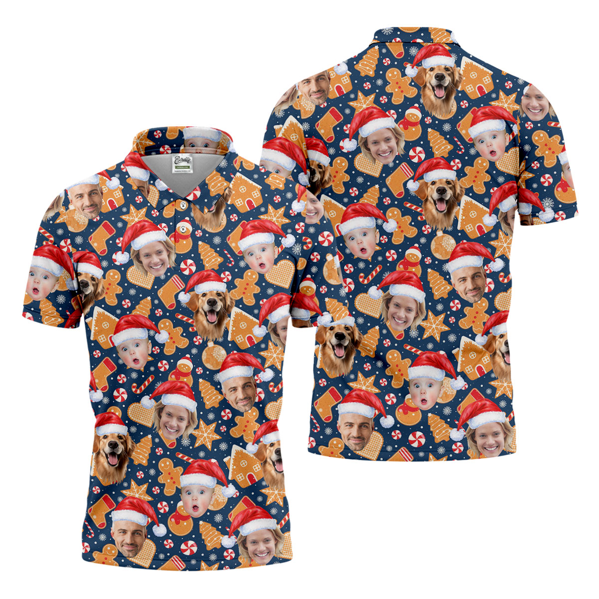 Custom Christmas Sweets Navy Golf Shirt, Christmas Golf Shirt, Polo ShirtFor Men, Golf Gift For Men