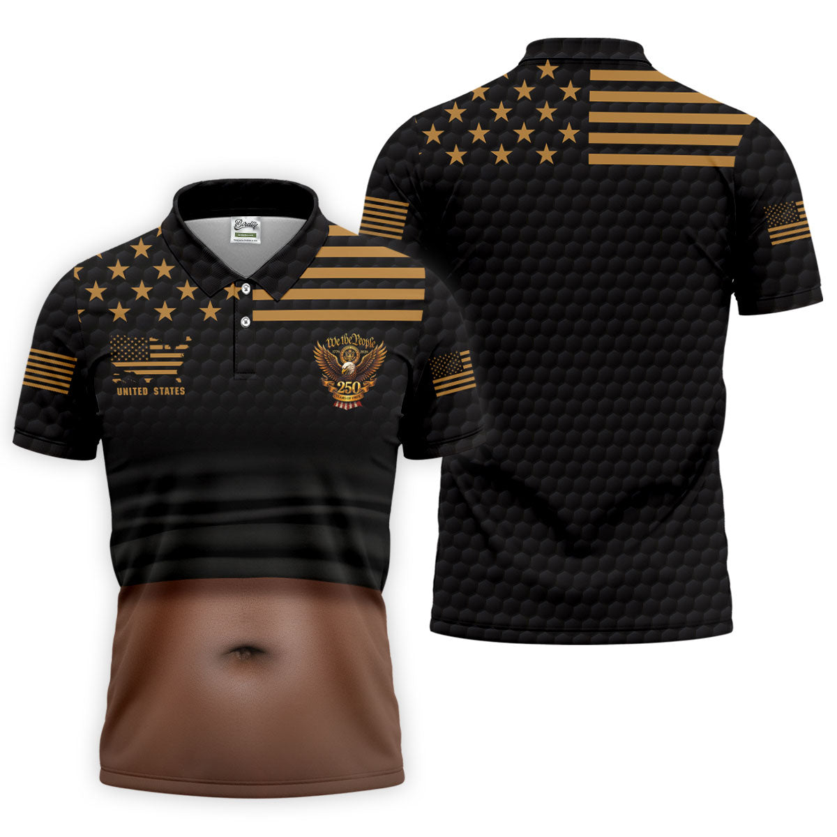 We The People 250 Years Of Free Men's Funny Golf Polo Shirtf July Fun Golf Shirts For Men