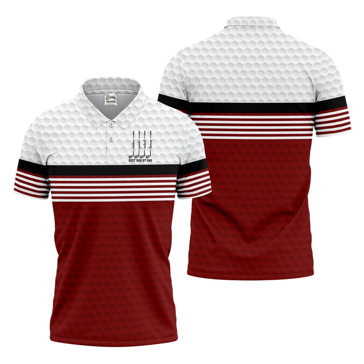 Best Dad By Par Golf Ball Pattern Father's Day Golf Shirt, Golf Gift For Dad, Polo Shirtor Men