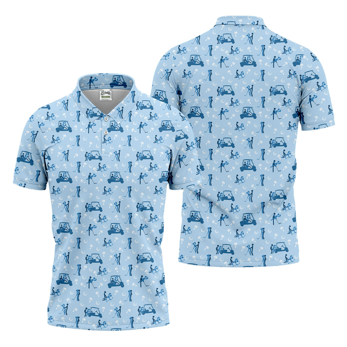 Naughty Couple Stick Figure Blue Funny Golf Shirt, Adult Humor Polo ShirtFor Men, Golf Shirts For Men