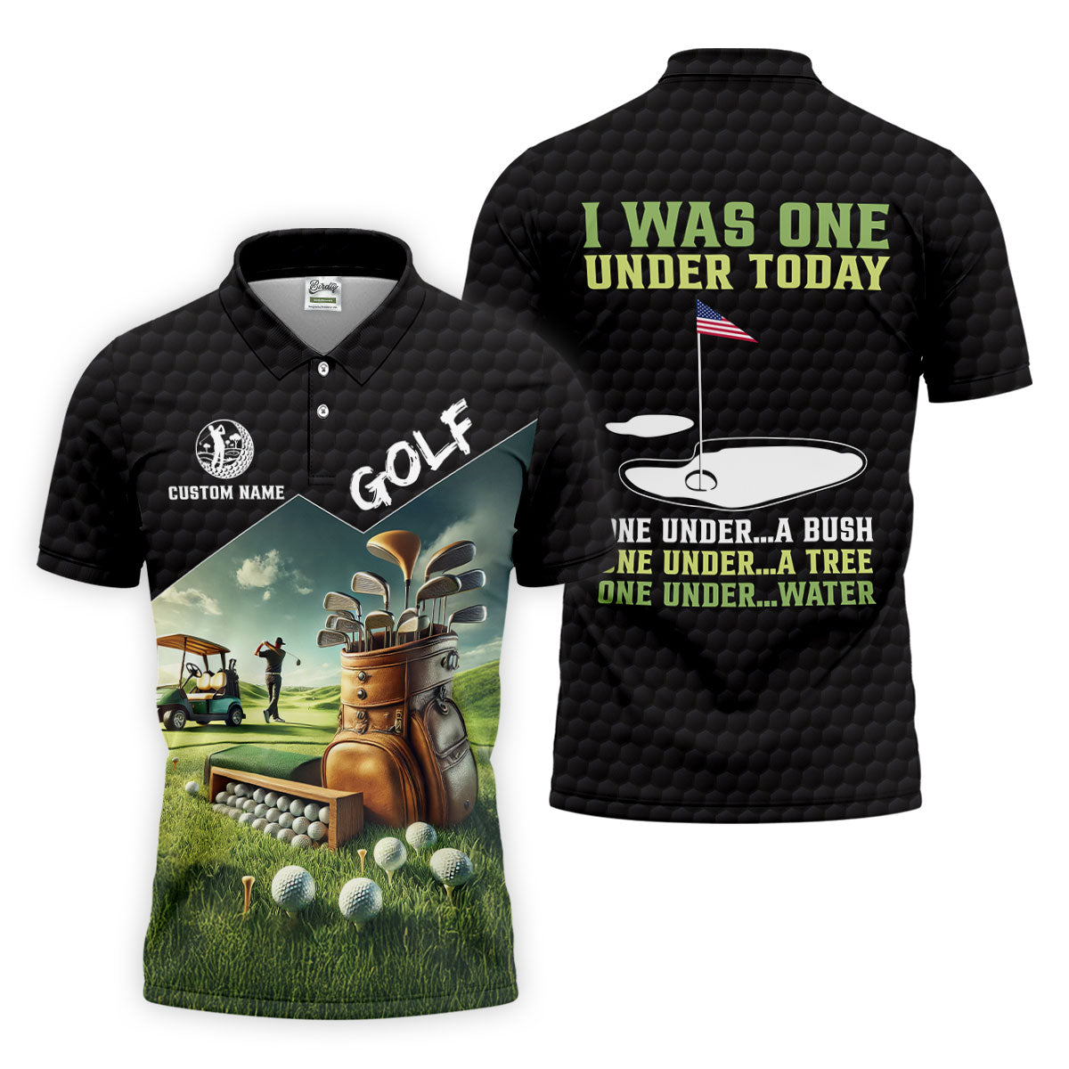 I Was One Under Today Golf Ball Pattern Funny Golf Shirt, Custom Golf Shirts, Golf Shirts For Men