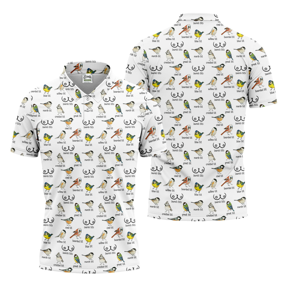 Funny Birds Adult Humor Men's Golf Shirts, Men's Funny Golf Shirts, Polo Shirt Men