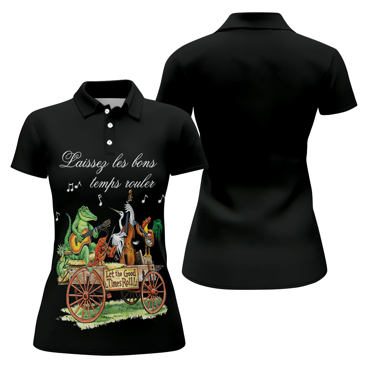 Let The Good Times Roll Animals Band Mardi Gras Celebrations Women's Golf Tops, Ladies Golf Polos