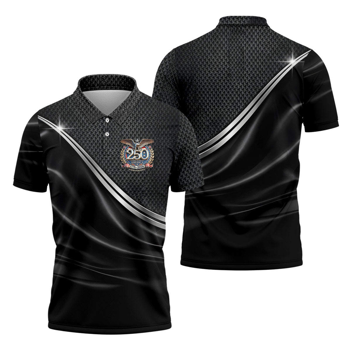 United States 250th Anniversary 4th Of July Golf Shirt, Patriotic Golf Shirt, Satin Print Golf Shirts For Men