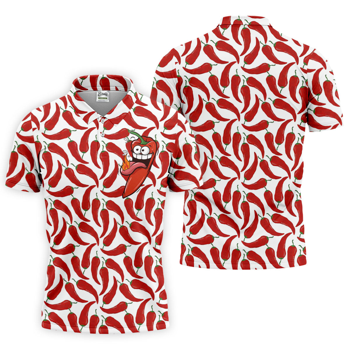 Spicy Hot Pepper Cinco De Mayo Celebration Fiesta Themed Golf Tops For Men, Golf Shirts For Men
