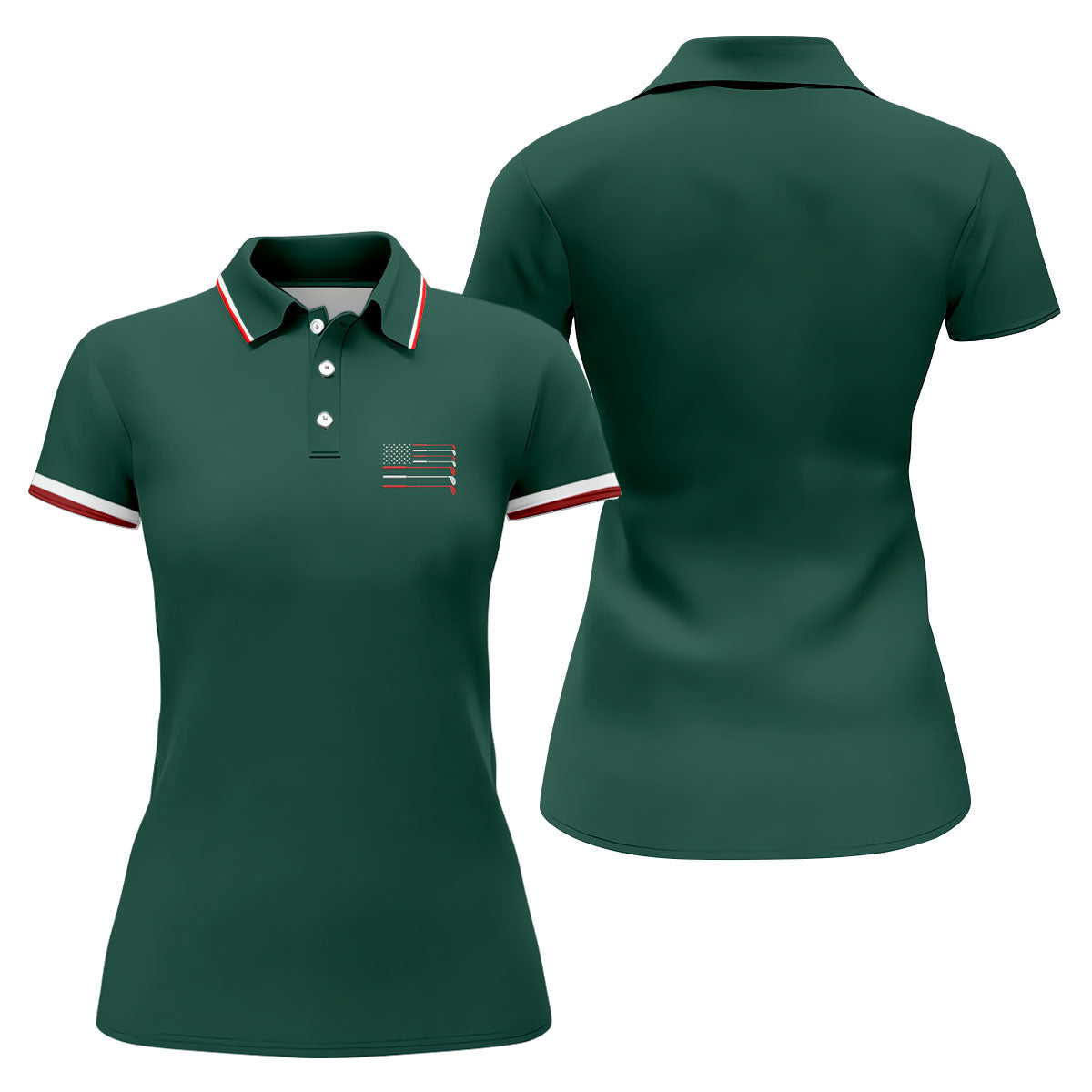 Golf Clubs US Flag Logo 250 Years Green Golf Shirt, Patriotic 4th Of July Golf Shirt For Women