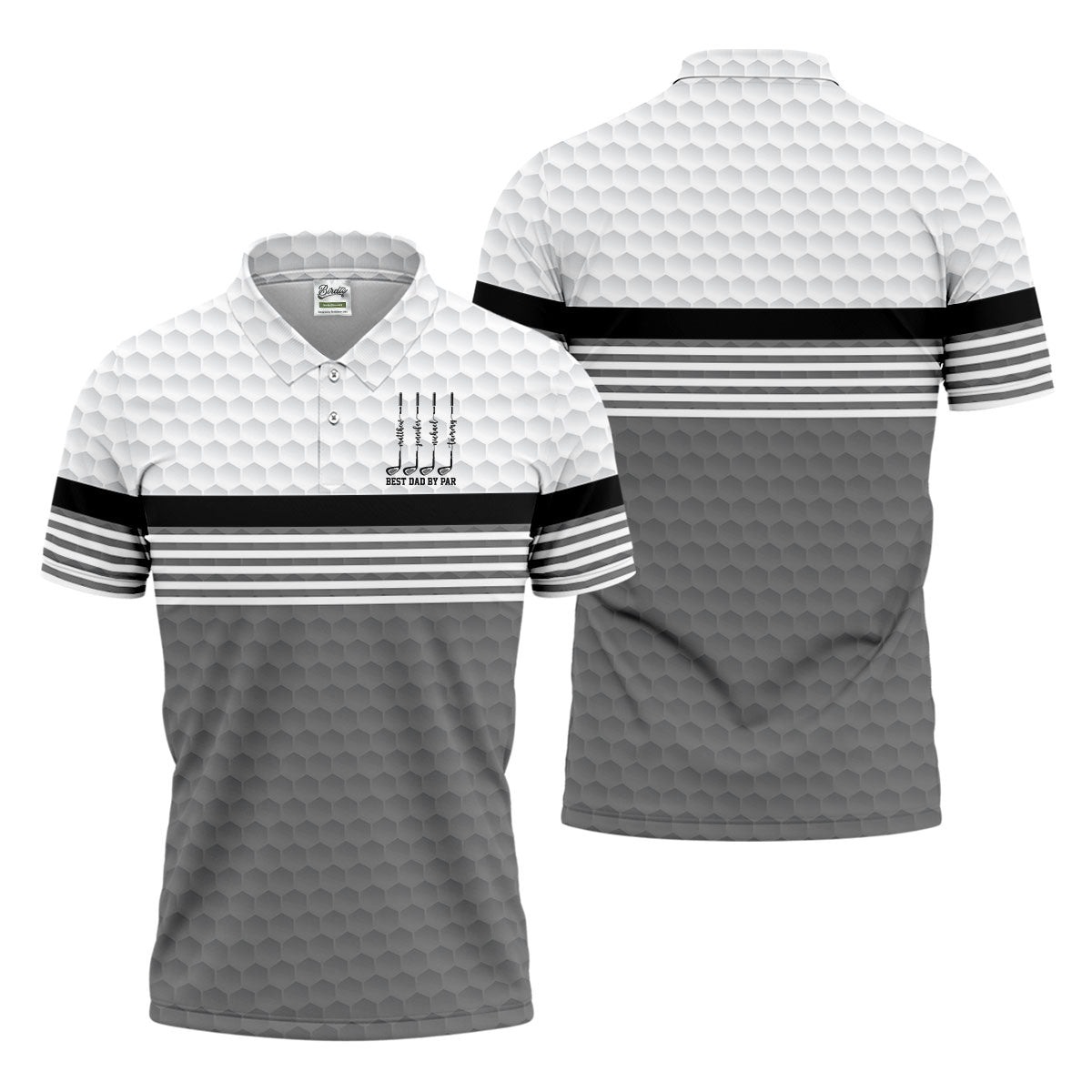 Best Dad By Par Golf Ball Pattern Father's Day Golf Shirt, Golf Gift For Dad, Polo Shirtor Men