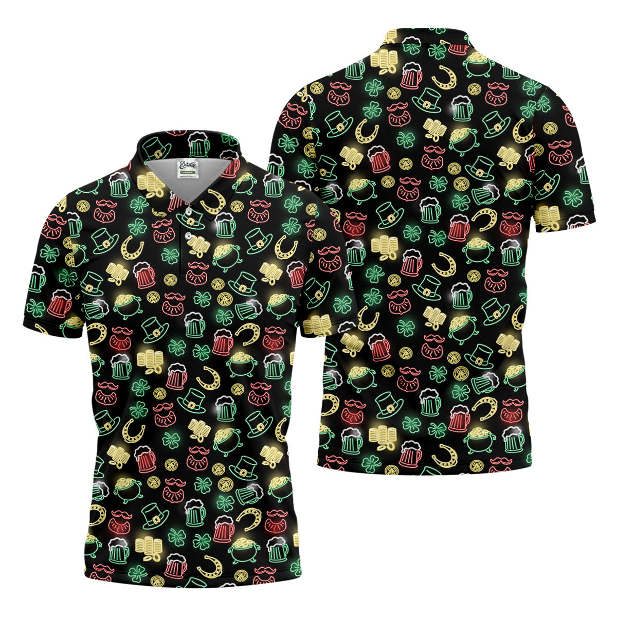 Leprechaun Hats Gold Coins Pot St Patrick's Day Shamrock Golf Shirt, Polo ShirtFor Men, Golf Shirts For Men
