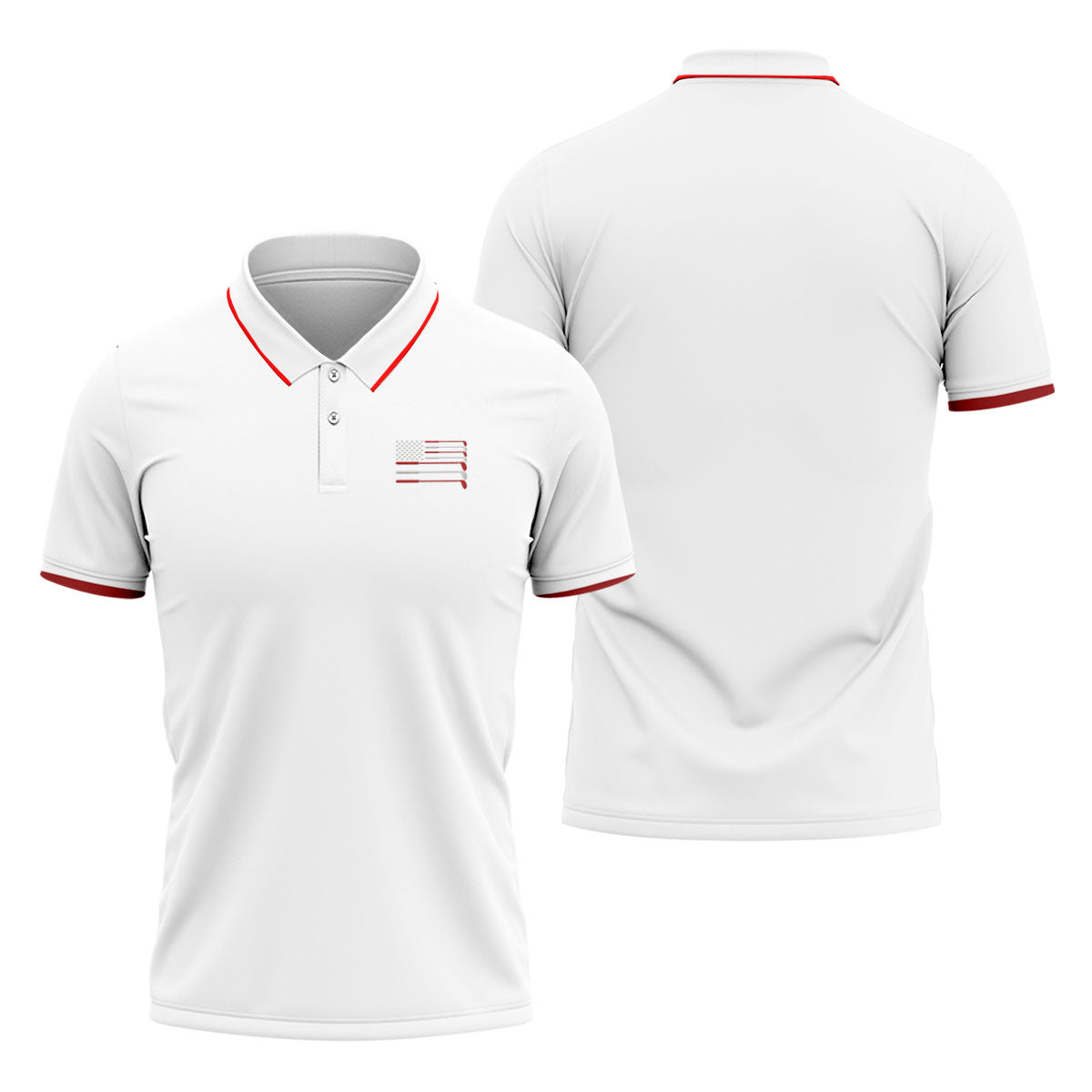Golf Clubs US Flag Logo 250 Years White Golf Shirt, Patriotic 4th Of July Golf Shirts For Men