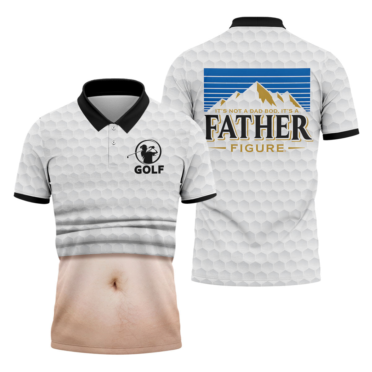 It's Not A Dad Bod It's A Father Figure Men's Funny Golf Shirts, Father's Day Golf Gift