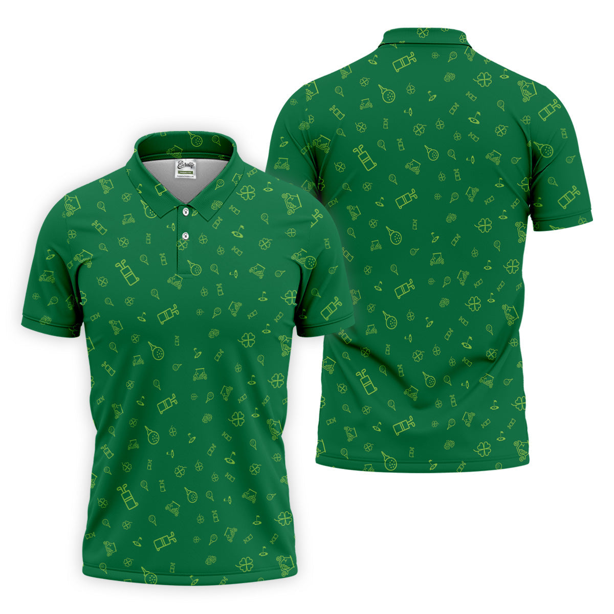 Golf And Beer Lucky Four Leaf Clover St Patrick's Day Green Golf Tops For Men, Golf Gift For Men