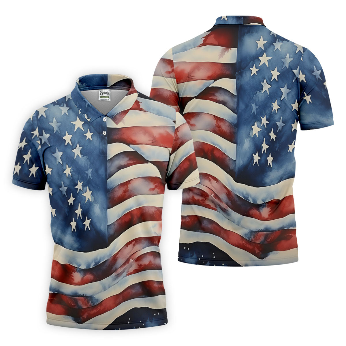 American Flag Golf Shirt, Patriotic Golf Polo Shirt0th Anniversary Polo ShirtFor Men, Golf Shirts For Men