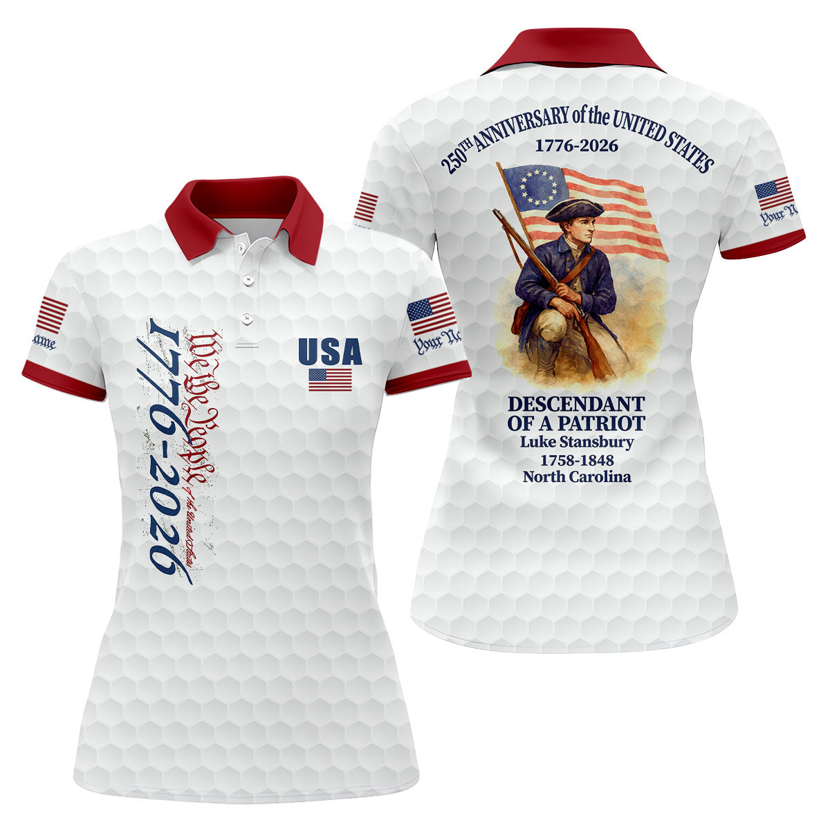 Descendant Of A Patriot We The People Golf Shirt For Women, Patriotic 4th Of July Golf Shirt