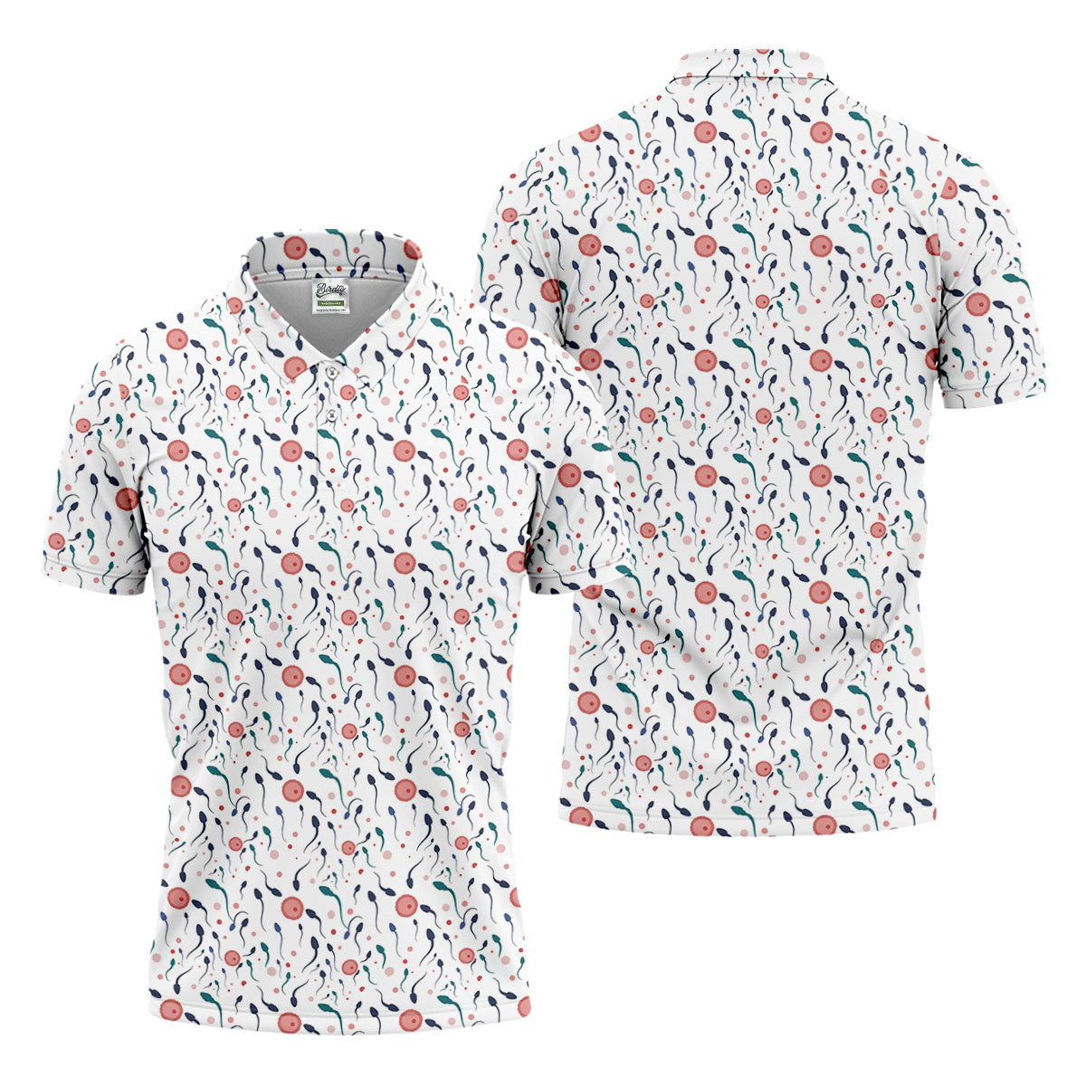 Funny Crazy Egg Fertilization White Golf Shirt, Golf Gifts For Valentine's Day, Polo ShirtFor Men