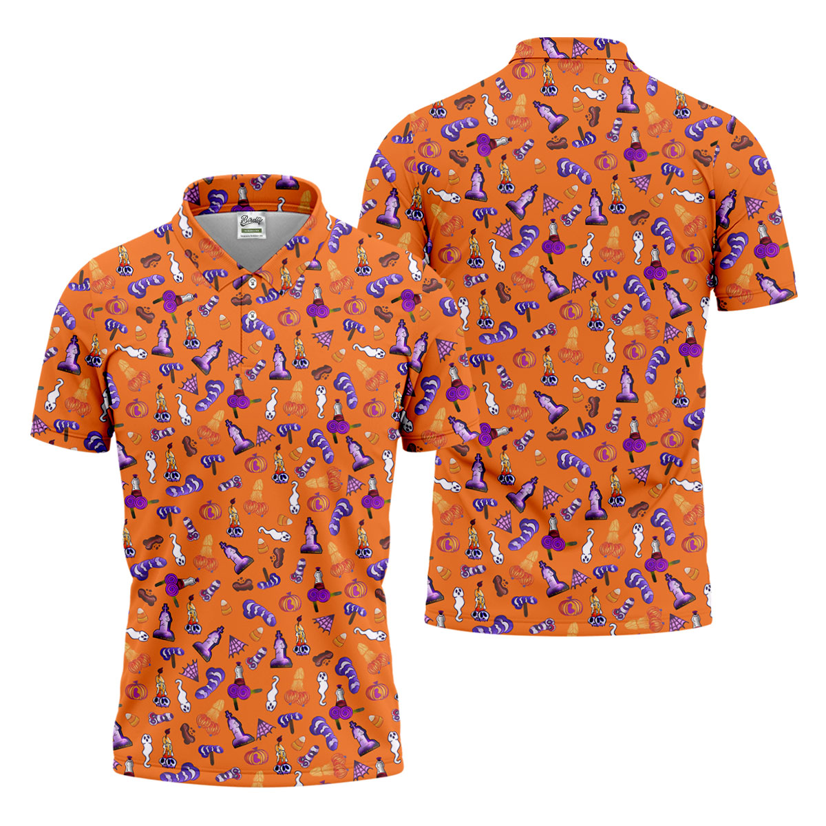Funny Dirty Orange And Purple Halloween Golf Shirt, Fun Golf Shirts For Men, Cool Golf Gift