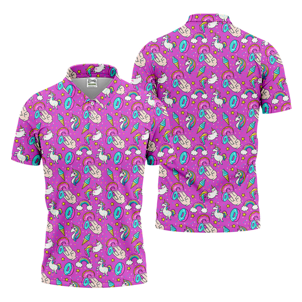 Funny Donut Fingers Pink Adult Humor Mens Golf Shirts, Polo ShirtFor Men, Valentines Golf Gift