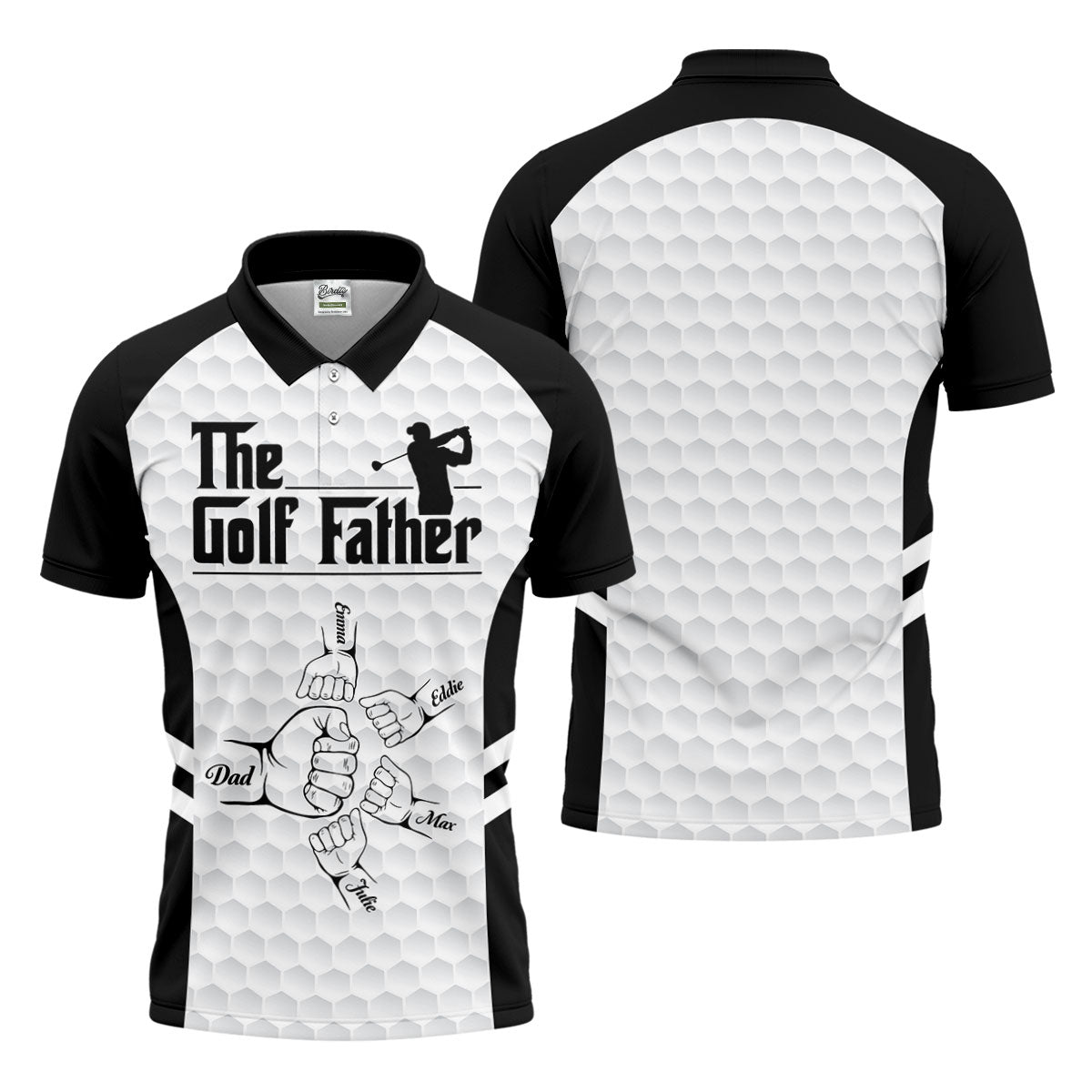 The Golf Father Golf Ball Pattern Golf Tops For Men, Golf Shirt For Dad, Father's Day Golf Gift