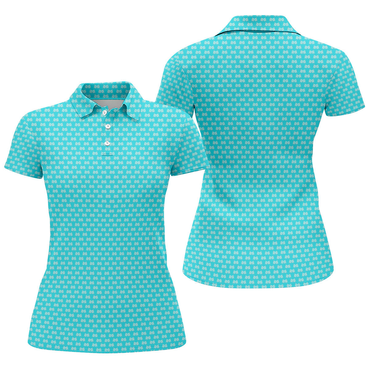 Funny Golf Balls Adult Humor Turquoise Blue Women's Golf Tops, Ladies Golf Shirts