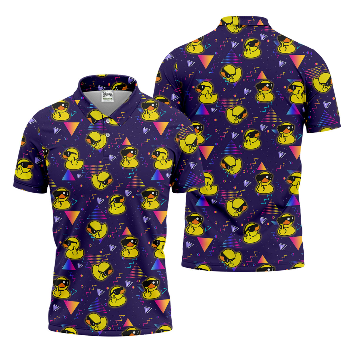 Funny Yellow Duck Sunglasses Golf Shirt, Men's Golf Shirt, Cute Golf Outfit, Polo Shirts For Men