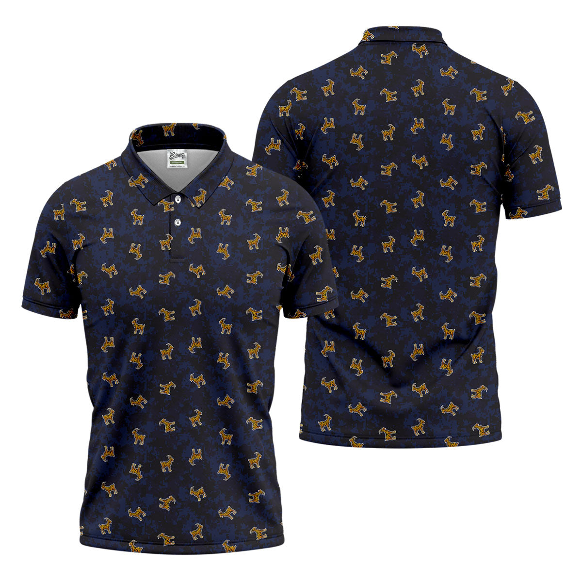 Tiger Goat Digital Camouflage Funny Golf Shirt, Polo Shirtor Men, Golf Shirts For Men