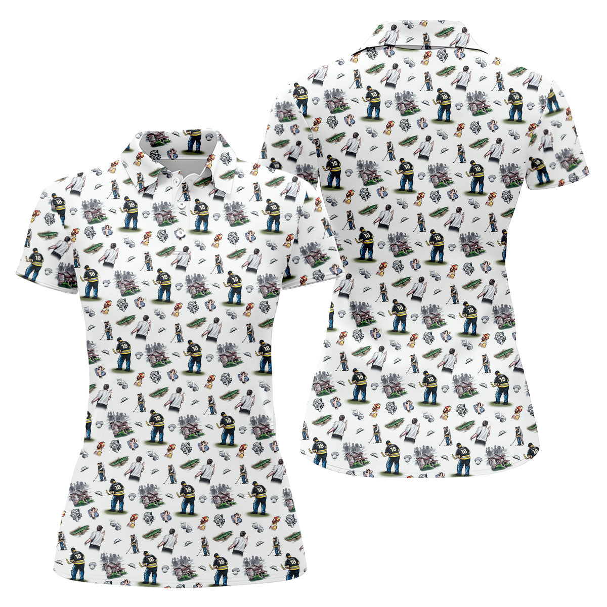 30th Anniversary Sport Movie Character Iconic Moments White Golf Shirt, Fun Women's Golf Shirts, Ladies Golf Shirt