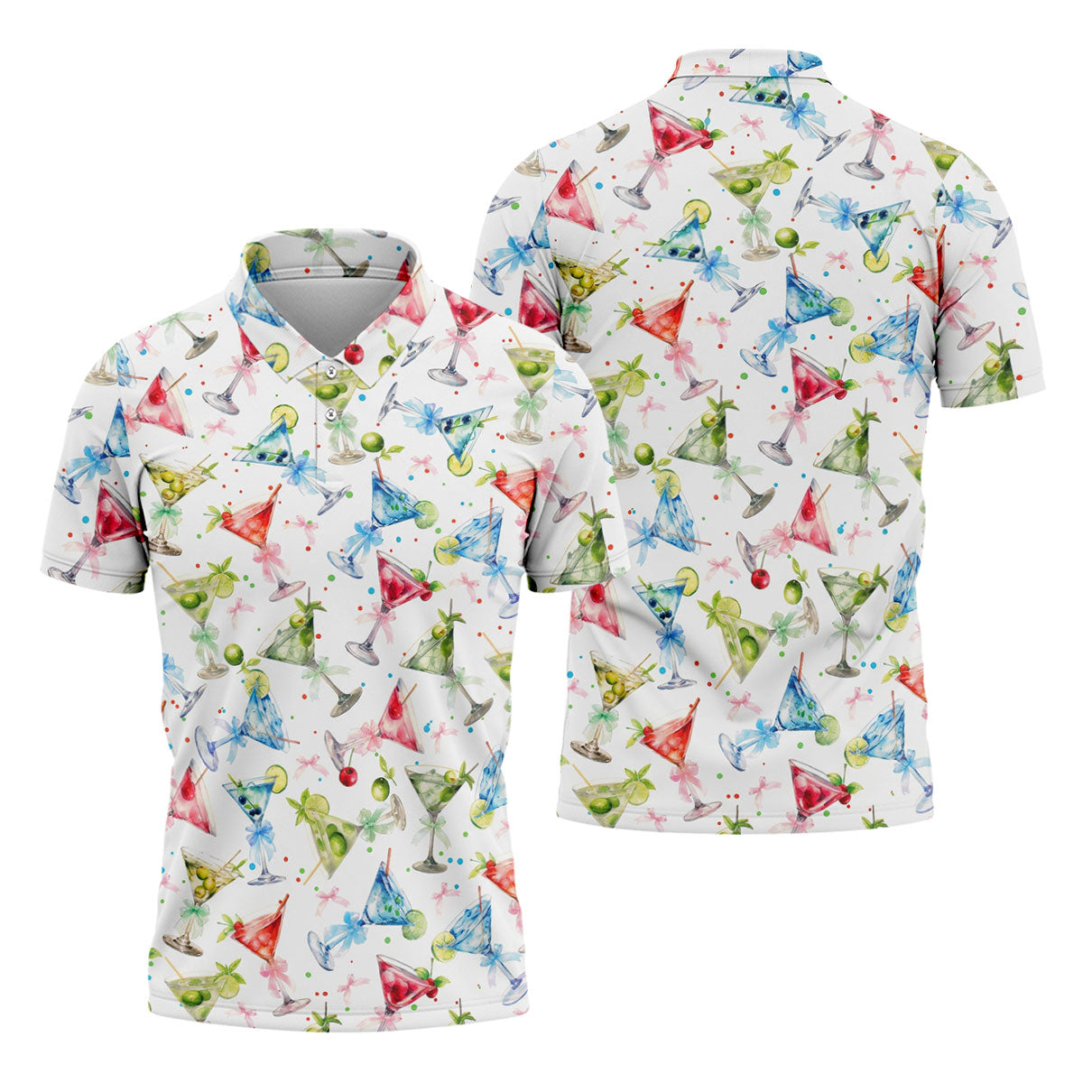 Coquette Martini Cinco De Mayo Celebration Golf Tops For Men, Summer Theme Polo ShirtFor Men