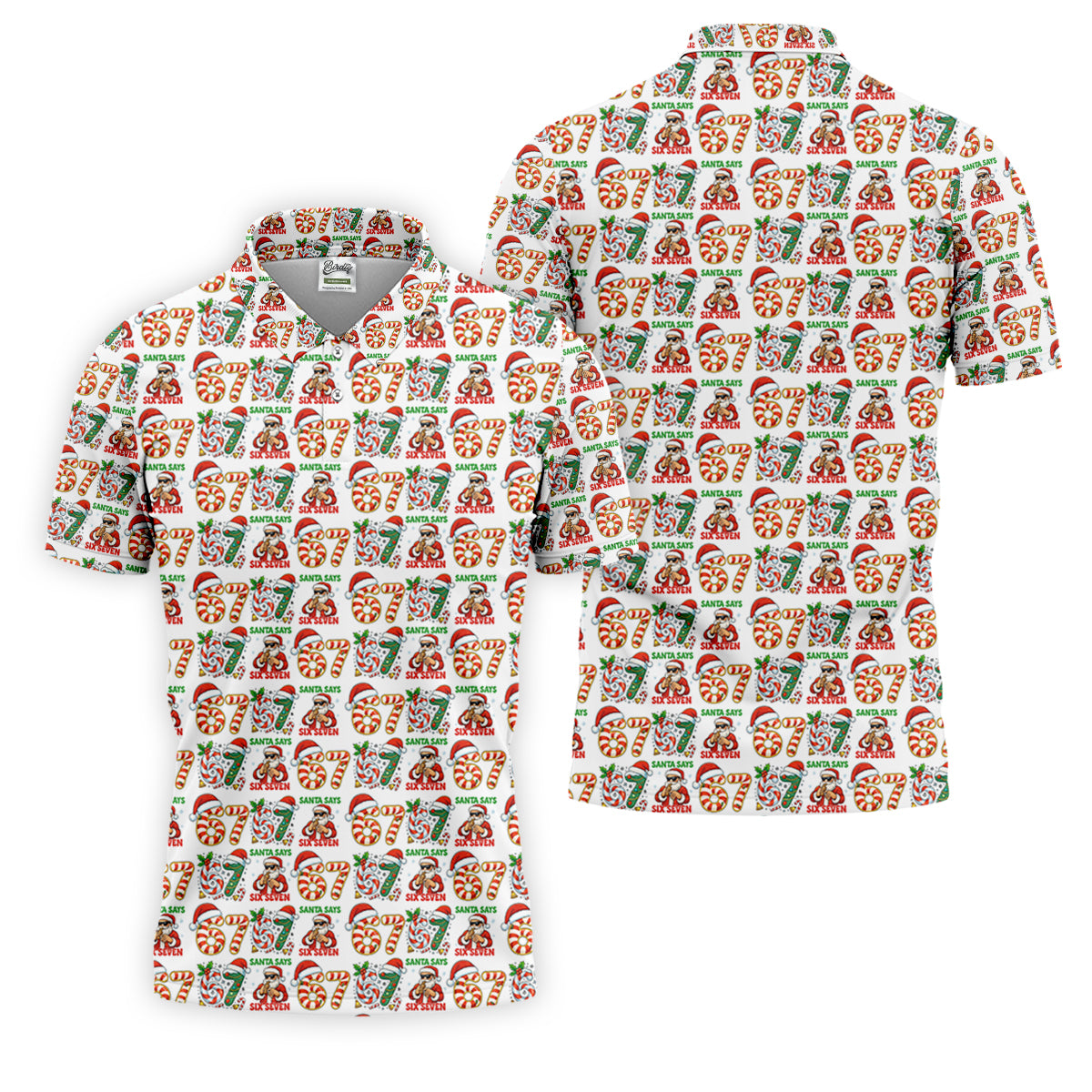 Santa Says Six Seven Funny Christmas Golf Shirt For Men, Christmas Golf Tops, Men Golf Apparel