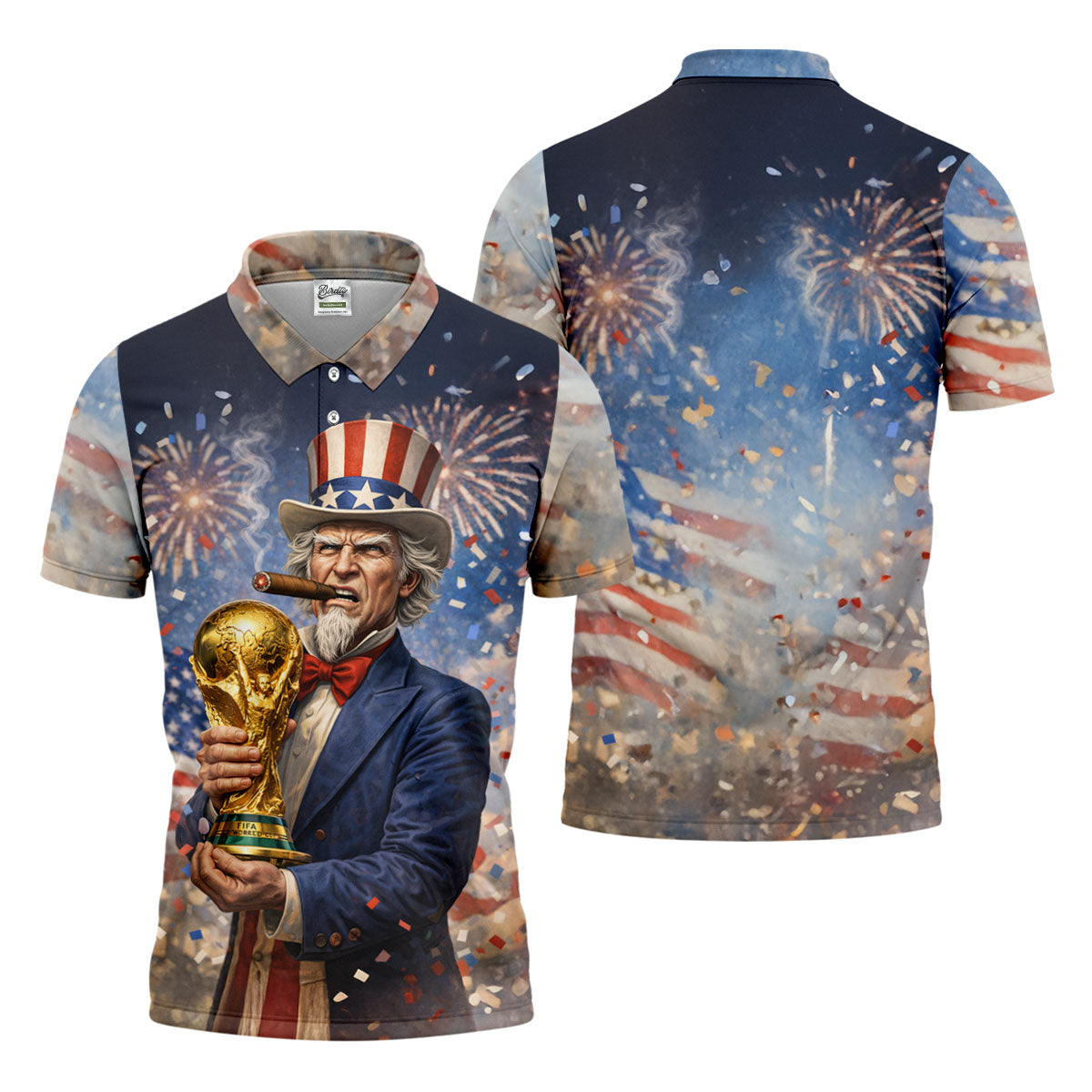 Patriotic American Sport Polo, American Football Shirt, Game Day Football Theme Polo For Men