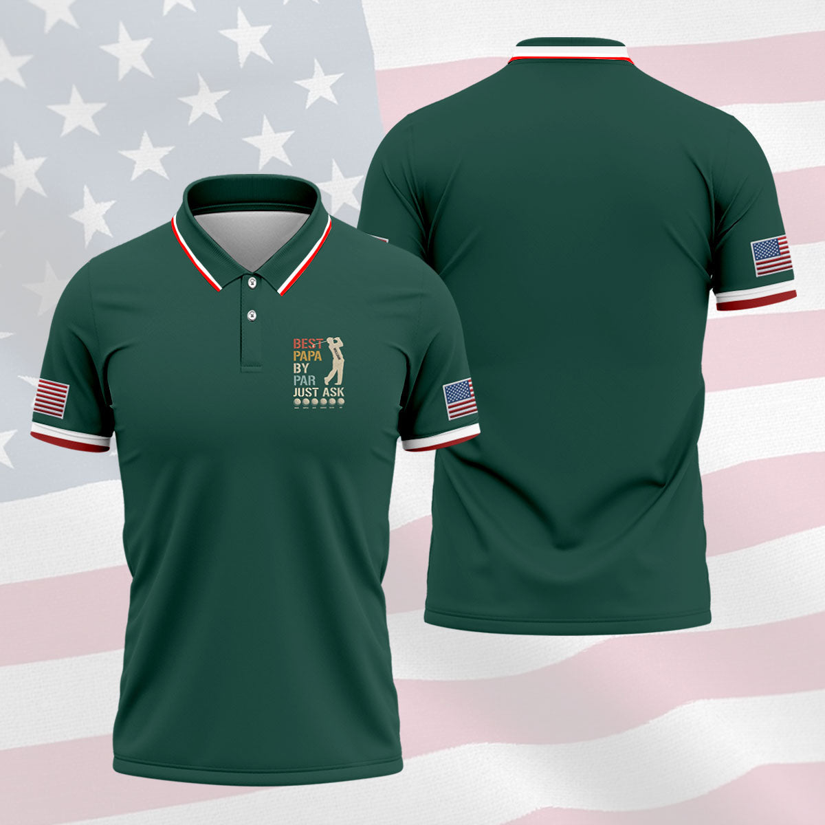 Best Dad Papa By Par Just Ask Father's Day Golf Shirt, Golf Gift For Dad, Polo Shirtor Men