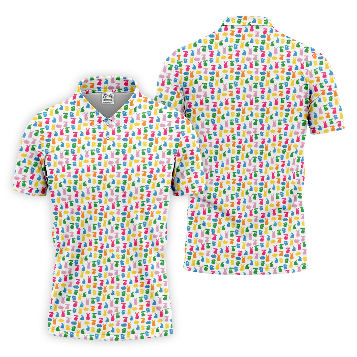 Bunny Hops Seamless Pattern Easter Golf Shirt, Golf Shirts For Men, Men's Funny Golf Shirts, Polo Shirt Men