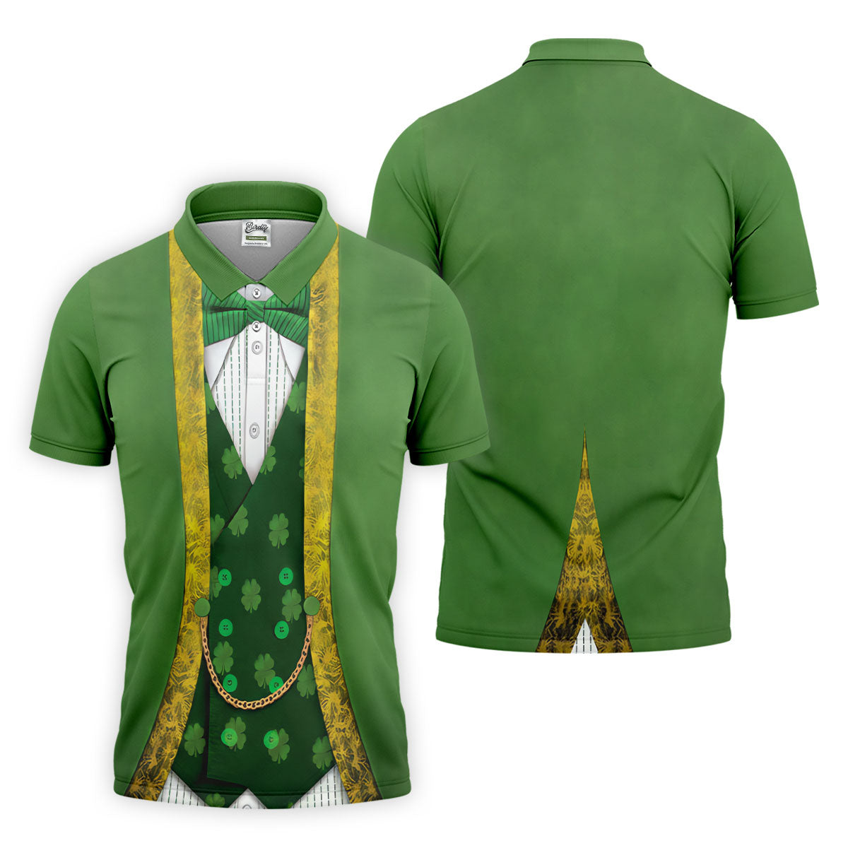 St Patrick's Day Leprechaun Costume Print Golf Tops For Men, Polo ShirtFor Men, Golf Shirts For Men