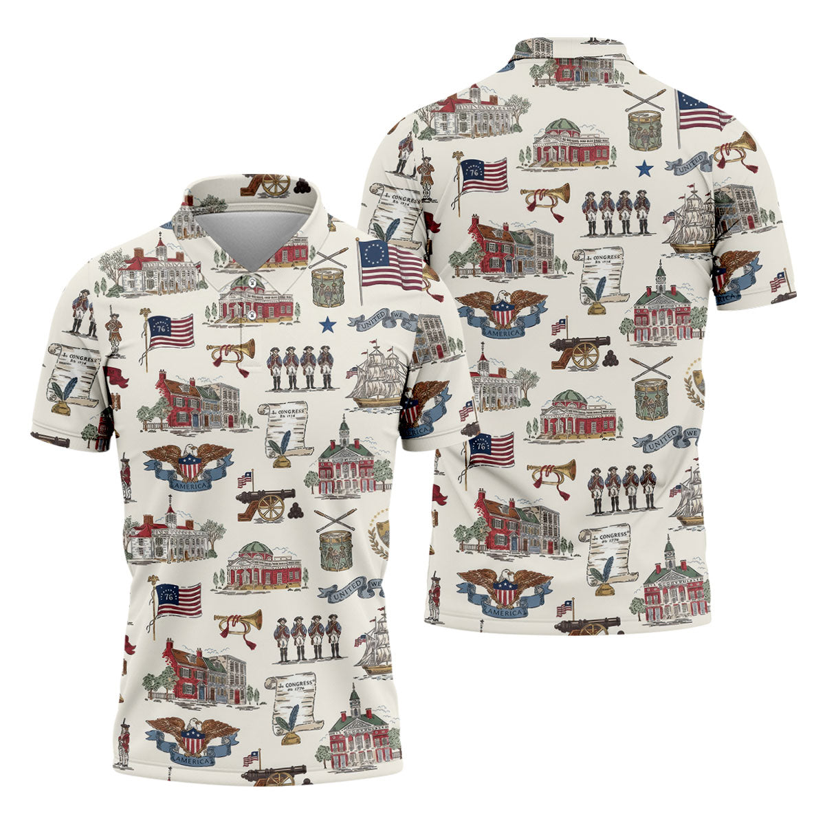 USA America Eagle Liberty Bell Flag 4th Of July Golf Shirt Patriotic Golf Shirt, Golf Shirts For Men