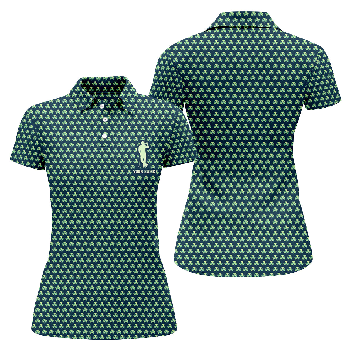 St Patrick's Day Shamrock Golf And Beer Green Golf Shirt, Women's Golf Tops, Ladies Golf Polos