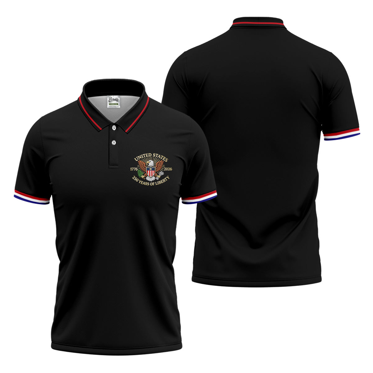 America Bald Eagle 250 Years Of Liberty Patriotic 4th Of July Golf Shirt, Golf Shirts For Men