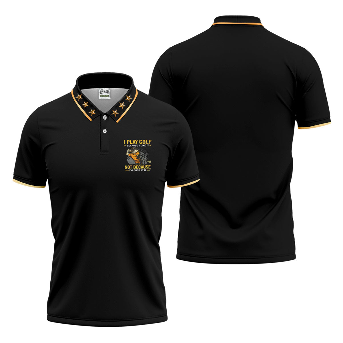 I Play Golf Because I Like It Not Because I'm Good At It Black Golf Shirt, Funny Golf Shirt, Golf Shirts For Men