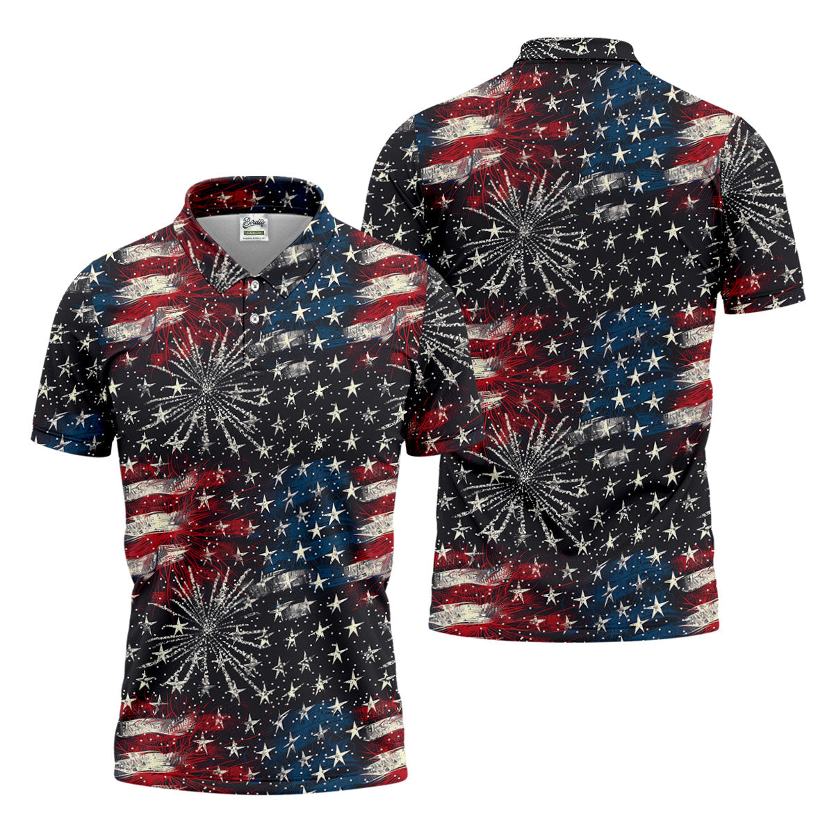 Patriotic American Flag Distressed Color 4th Of July Golf Shirts For Men, 250th Anniversary Polo ShirtFor Men