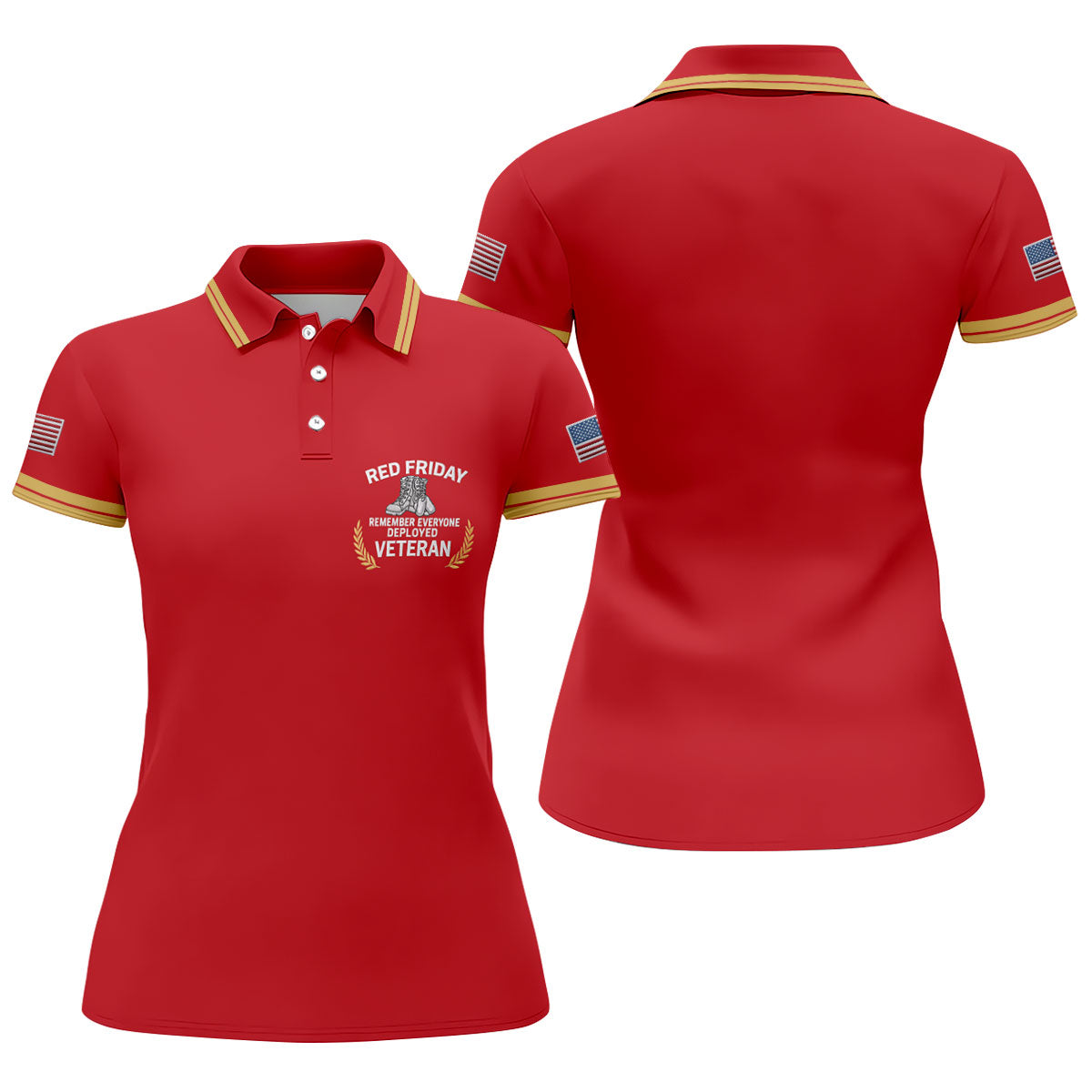 Red Friday Veteran Memorial Patriotic 4th Of July Golf Shirt, 250 Years Women's Golf Tops