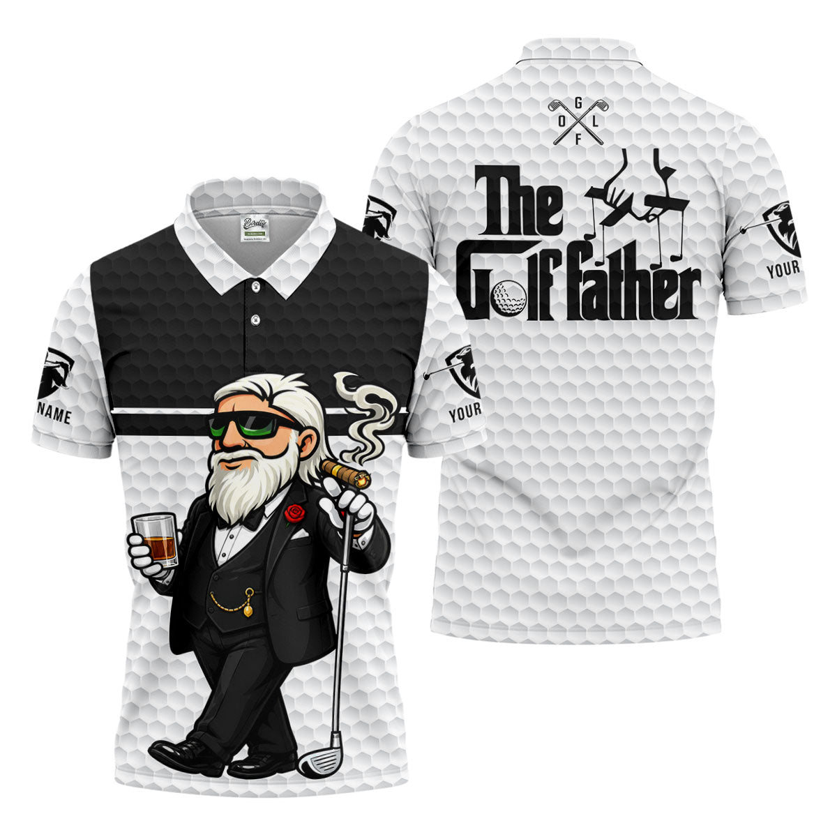 The Golf Father Golf Man Golf Ball Pattern Funny Golf Shirts, Father's Day Golf Shirt, Golf Gift For Dad