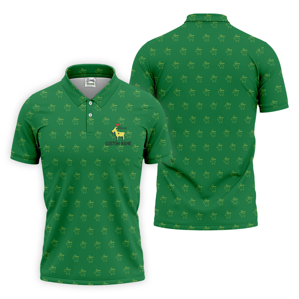 Tiger Goat Golf Tournament Golf Shirt, Golf Tops For Men, Golf Shirts For Men