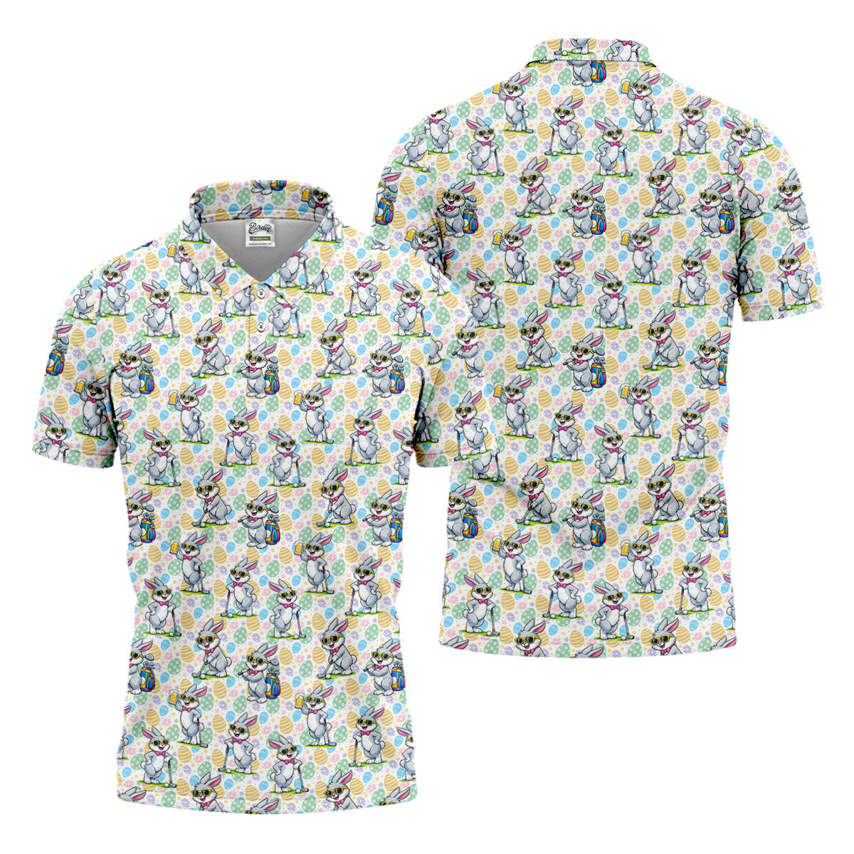 Funny Easter Bunny Golf And Beer Golf Shirts For Men, Men's Funny Golf Shirts, Polo ShirtFor Men