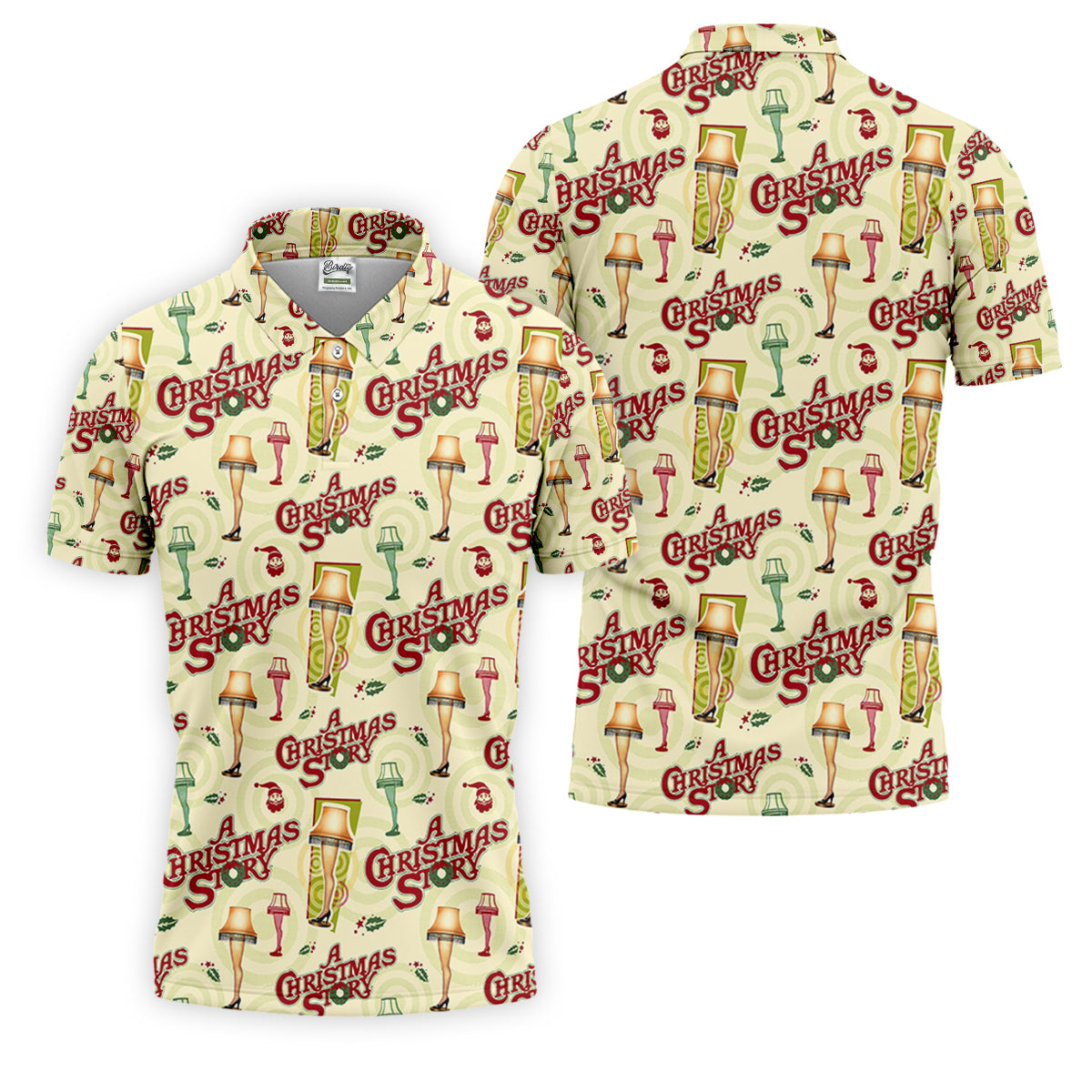 Christmas Story Leg Lamp Golf Tops For Men, Fun Golf Shirts For Men, Christmas Golf Shirt, Polo ShirtFor Men