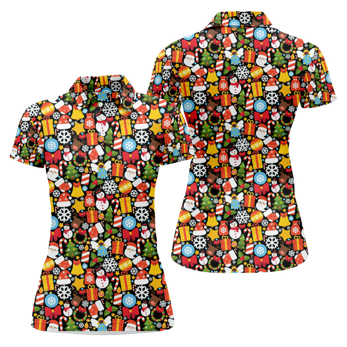 Festive Christmas Women Golf Top, Christmas Golf Shirt, Ladies Golf Shirts, Golf Gifts For Women