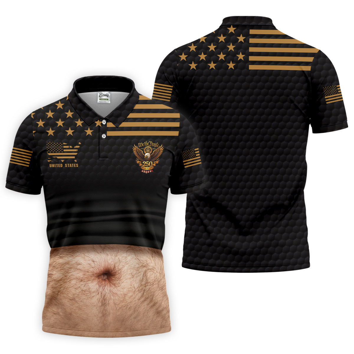 We The People 250 Years Of Free Men's Funny Golf Polo Shirtf July Fun Golf Shirts For Men