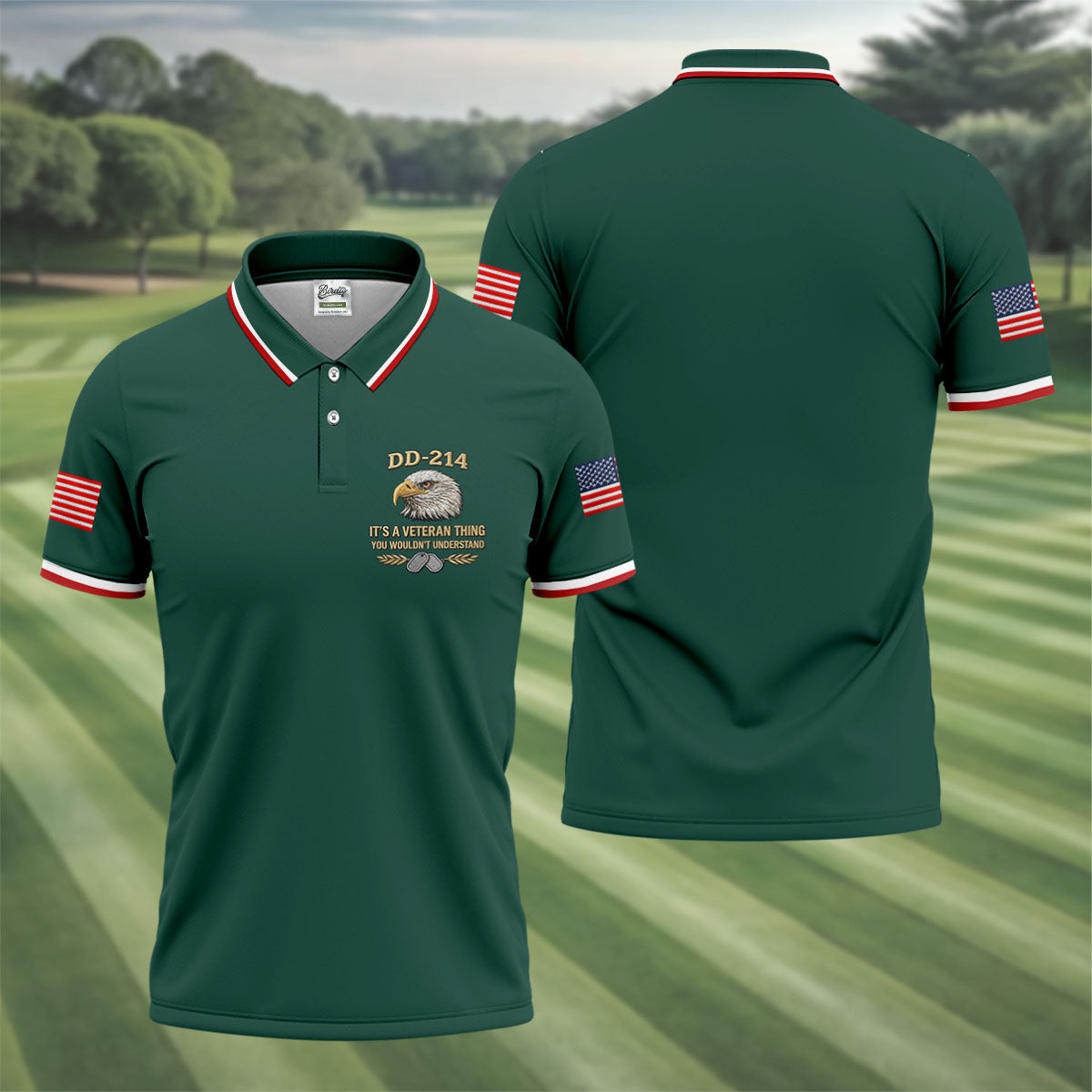 DD 214 Veteran Memorial Patriotic 4th Of July Golf Shirt, 250 Years Polo Shirtor Men