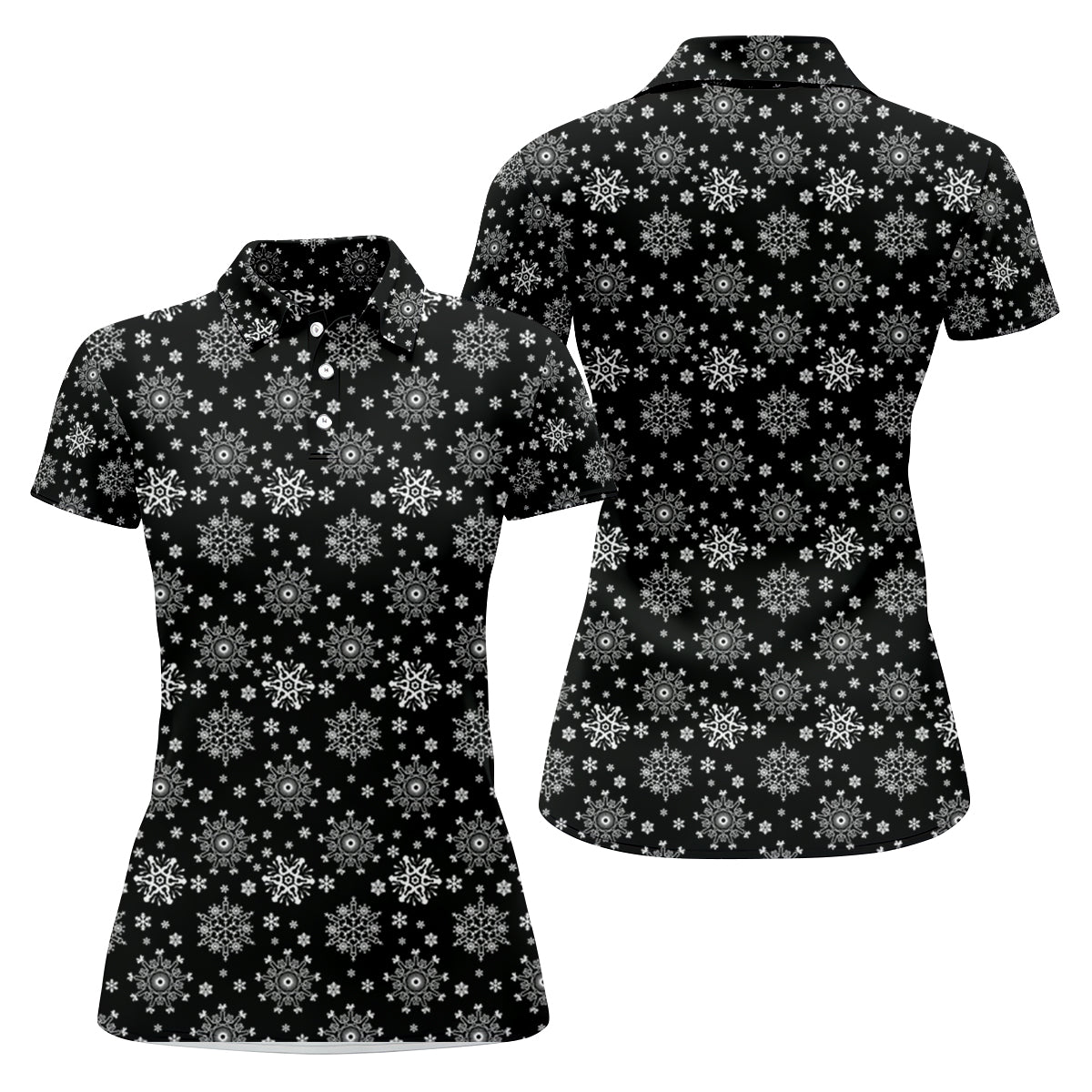 Dirty Funny Adult Humor Snowflakes Black Golf Shirt, Fun Women's Golf Shirts, Christmas Golf Shirt, Ladies Golf Shirts