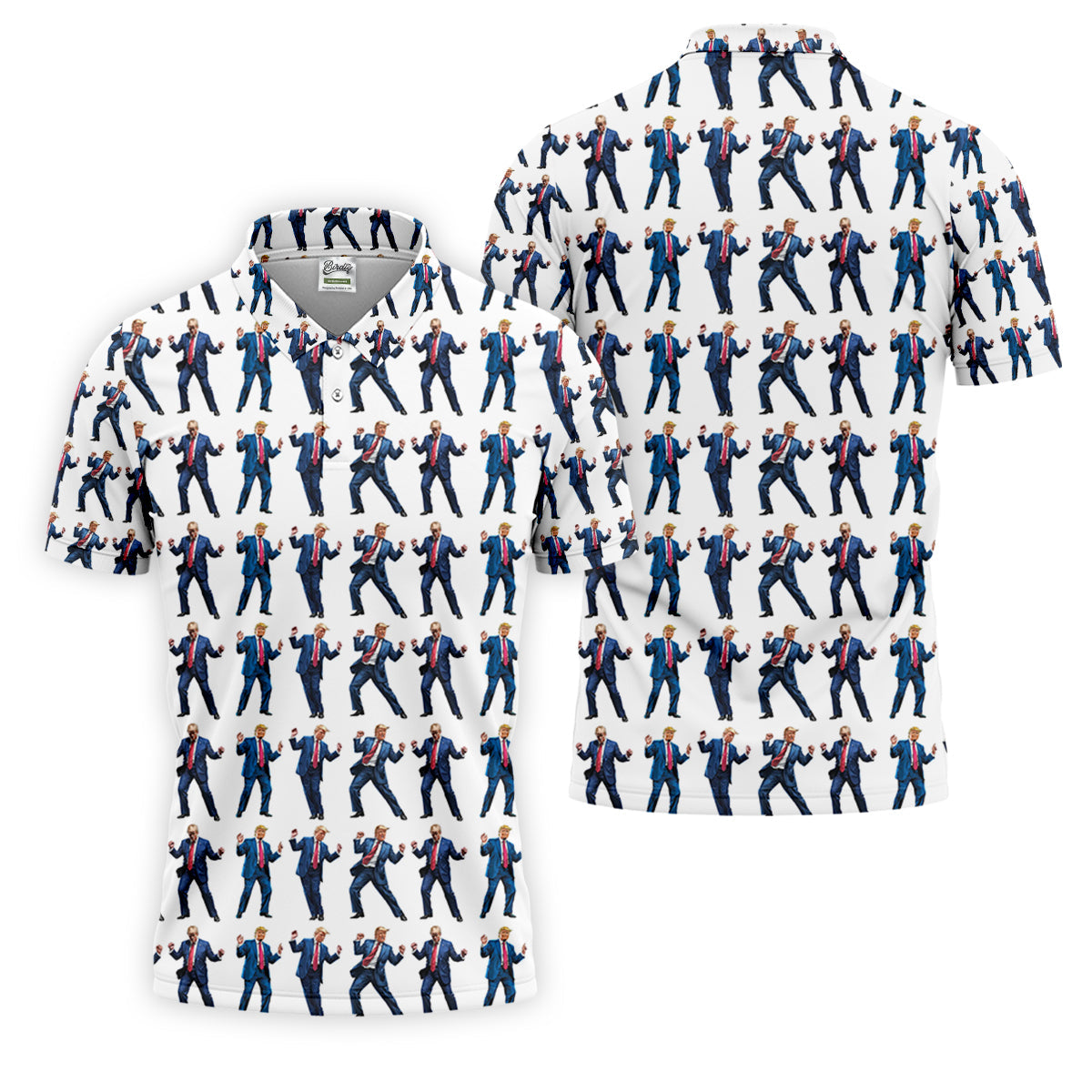 Christmas Trump Dancing Golf Tops For Men, Christmas Golf Polos Shirt, Men Golf Apparel