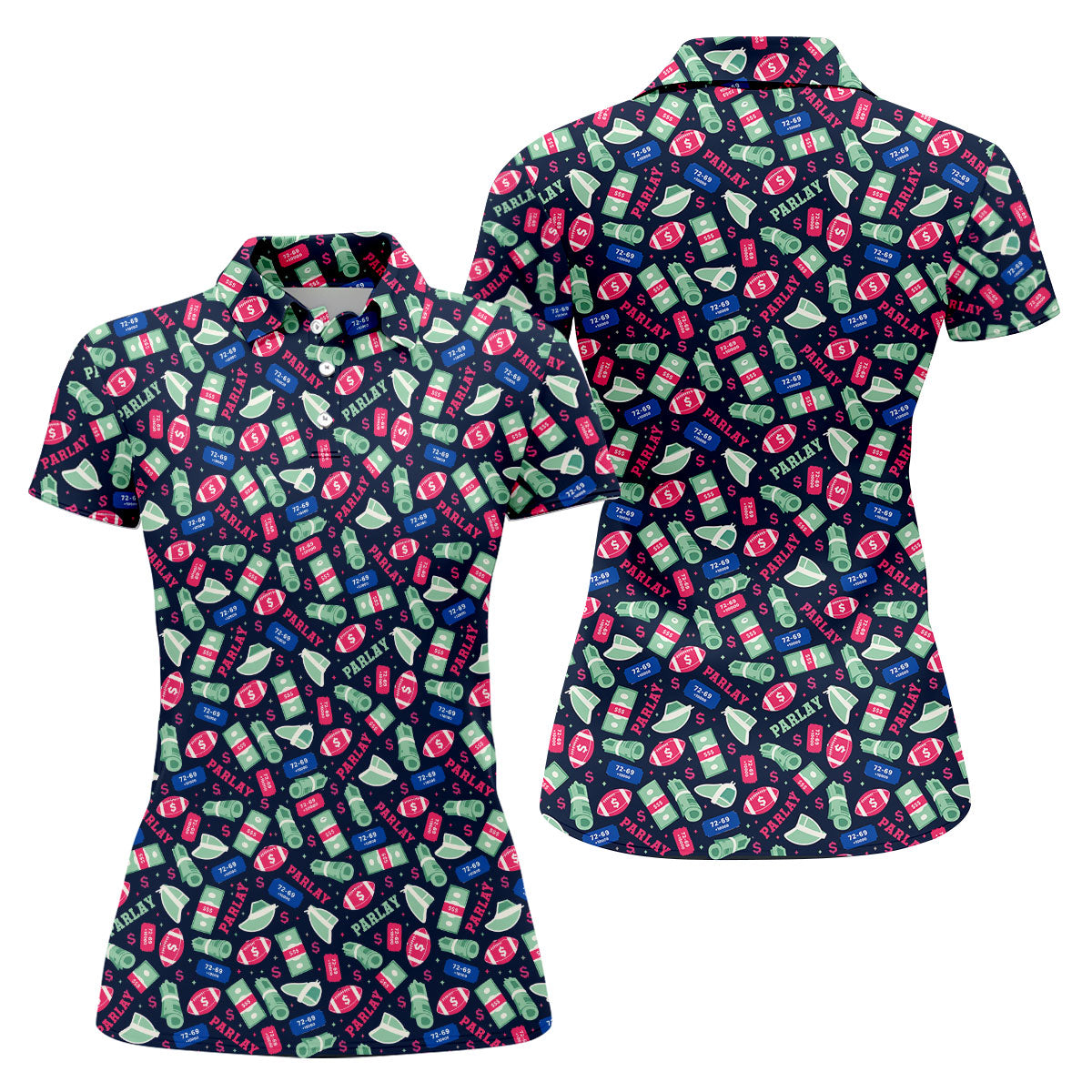 Funny Sports Betting Parlay Hawaiian Golf Shirt, Golf Polo For Women, Printed Golf Shirt